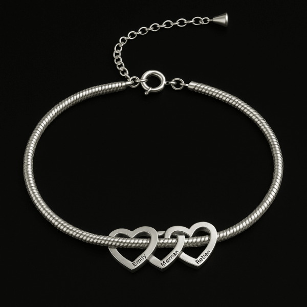 Personalized Names Heart Bracelet - Image 3