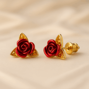 Rose Flower Design Women's Stud Earrings